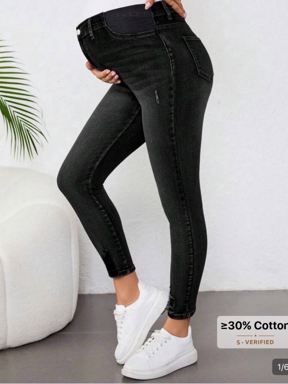 Black Maternity Skinny Jeans - Stretch Support